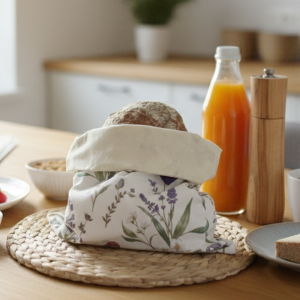 Wiederverwendbare Leinen-Baumwoll-Brotbeutel mit Reissverschluss, Schuesselabdeckungen aus Baumwolle mit Bienenwachs – Bild 6